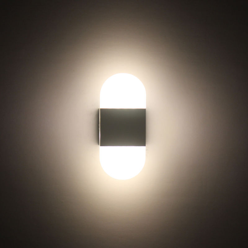 Hotelkamer hoge kwaliteit wandlamp voor binnen nachtkastje Rechte hoek Zwart Acryl wandlamp 6W led wandlamp met fabrieksprijs