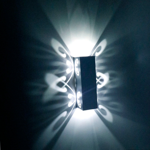 Aluminium 2W / 6W vlinder op en neer led-wandlamp binnenhuisdecoratie woonkamer wandverlichting binnen