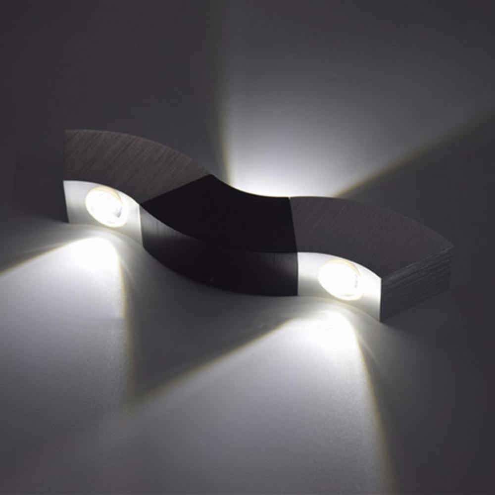 Lightess 3W LED wandlampen binnen Up en Down wandlamp van aluminium Hallamp wandverlichting zilver koel wit