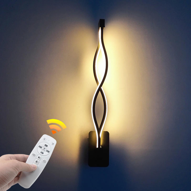 21W LED Wandlampen Art Veranda Aluminium Decoratie Lamp 2.4G Drie Kleuren Dimbaar met Controller Nachtkastje Lichtgevende Verlichting