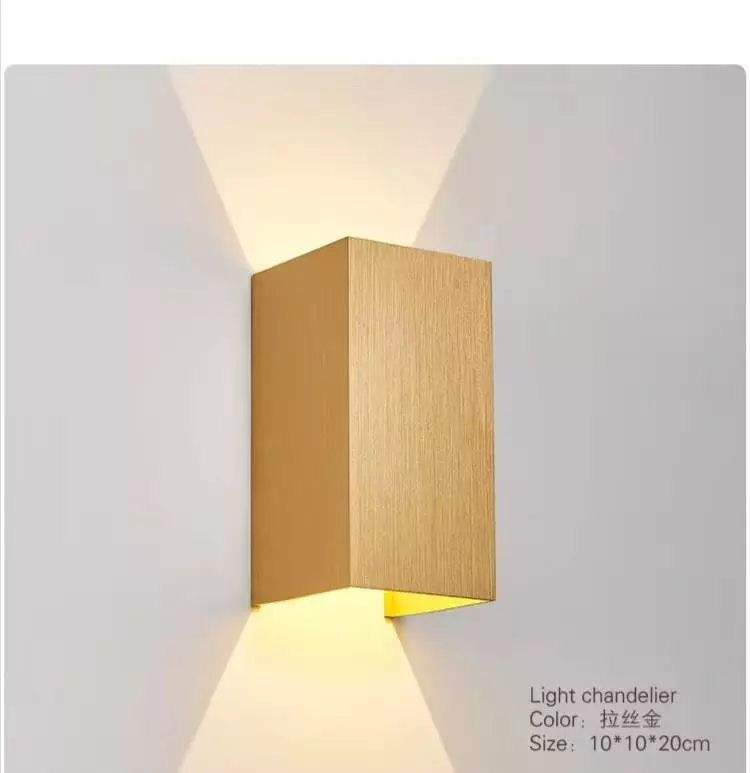 12W led-wandlamp buiten LED-wandkandelaar IP65 waterdichte vierkante metalen schotverlichting