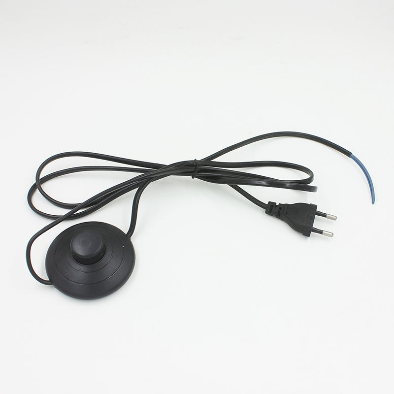 Lijn Kabel 1.8m Aan Uit Netsnoer Voor LED Lamp met 317 Knop switch EU/US Plug Licht schakelen Witte of Zwarte Draad Verlenging