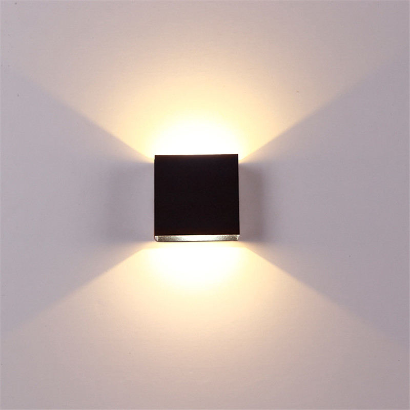 Cube CoB 6W LED wandlamp omhoog en omlaag wandkandelaar AC85-265V slaapkamer nachtkastje kubus wandlamp indoor aluminium decoratie verlichting goederen
