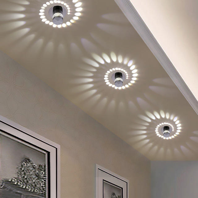 Ingebouwde spiraalgat plafondlamp Binnenverlichting Decoratieve wandlamp RGB met controller