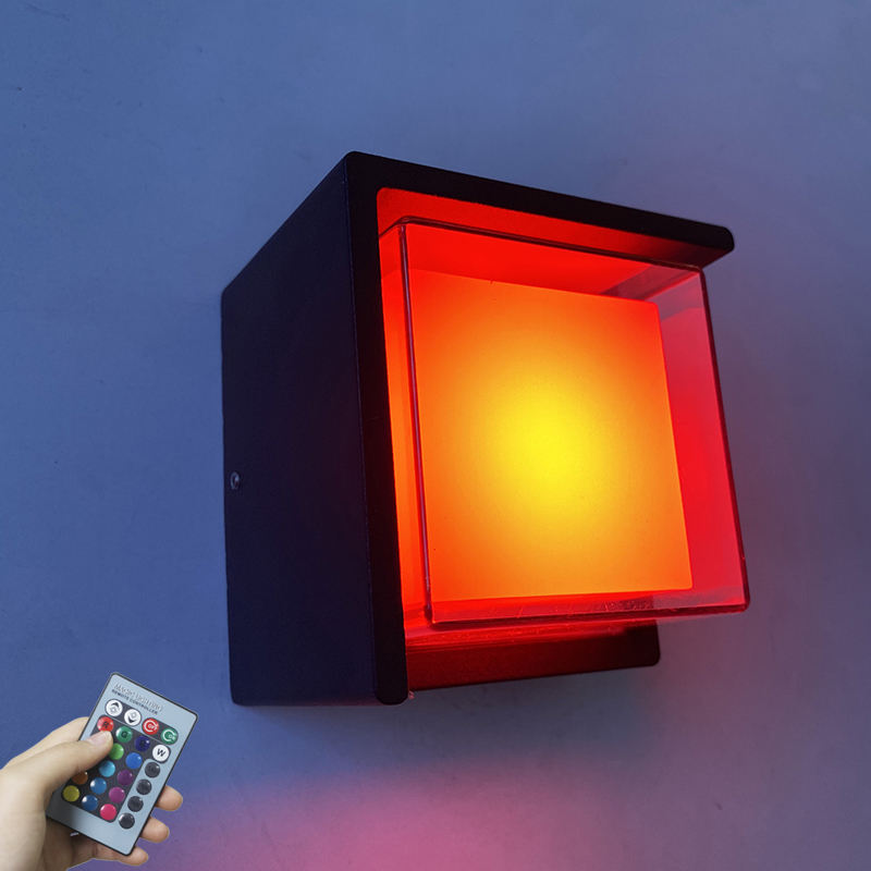 Decoratieve led lamp Acryl vierkante wandverlichting waterdichte binnen wandlamp met Aluminium buiten nachtlampje
