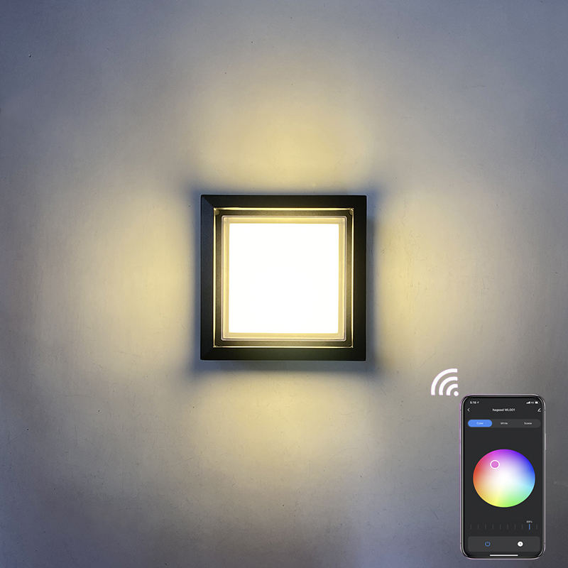 Smart IP65 buitenlamp waterdicht APP Gecontroleerde kunststof tuin waterdichte lamp moderne LED wandlamp wandmontage