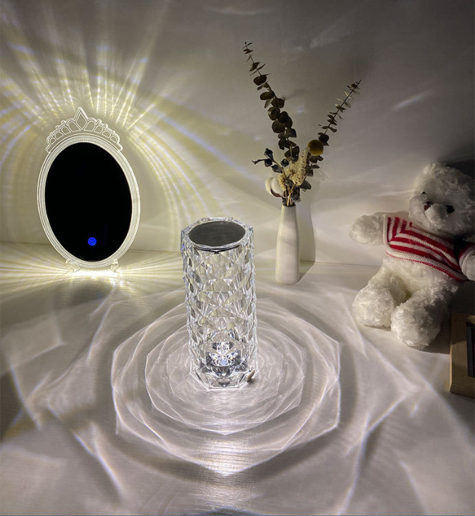 Afstandsbediening Sfeer Rose Crystal Lamp Opladen via USB Woonkamer Slaapkamer Kleine tafellamp Nieuwe tafellamp 