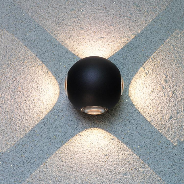 Decoratieve IP65 led lamp Bolvormige waterdichte wandlamp en modern waterdicht buitenlicht Aluminium wandlamp