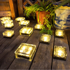Kleurrijke zonne-verlichting ijsvormig licht buiten led-lichtmuur Zonne-tegellamp vierkante lamp ijsvormig decoratief licht zonne-begraven lamp IP65 waterdichte stap buitendecoratie