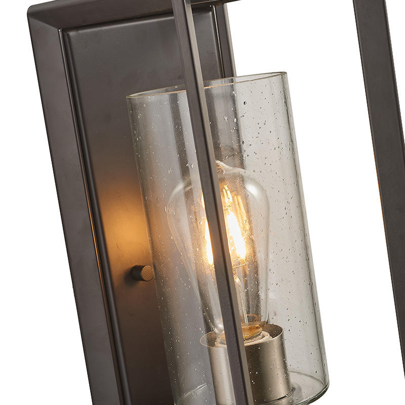 Heet verkoop buitenwandverlichtingsarmaturen zwarte en gouden afwerking gezaaid glazen wandkandelaar muurbevestiging voor veranda tuinverlichting
