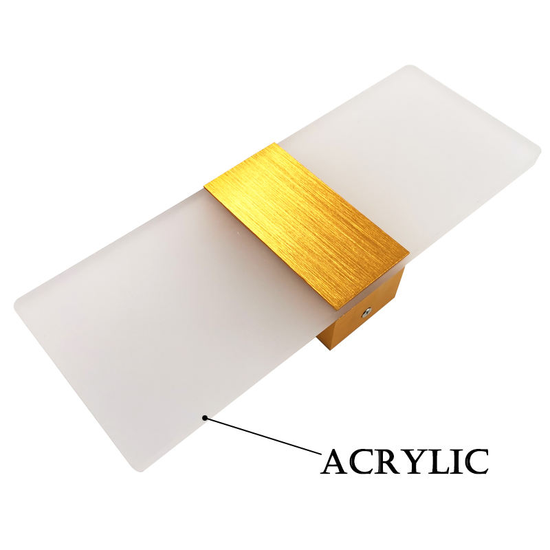 Hoge kwaliteit lamp binnen wandlampen met stuklijst / one-stop service Rechte hoek gouden acryl wandlamp
