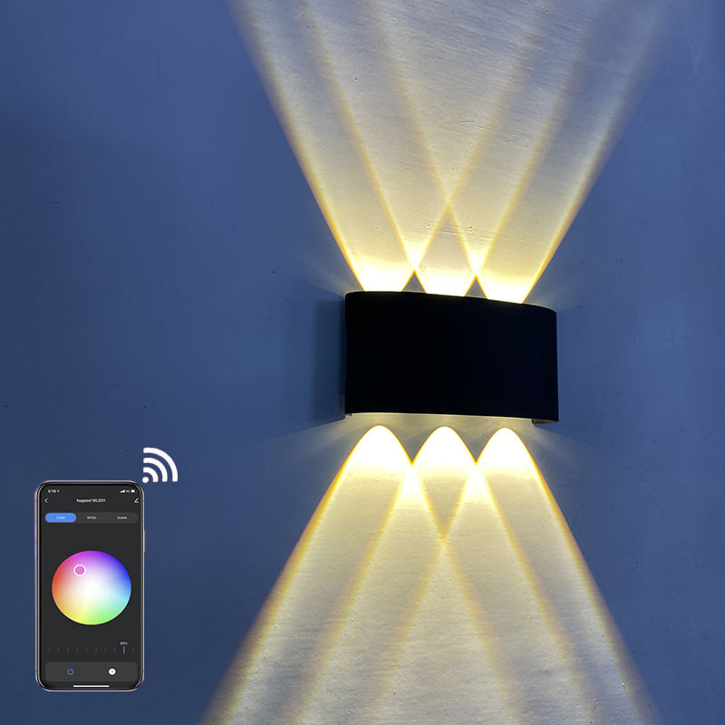 Outdoor Wandlamp APP Afstandsbediening Bluetooth-compatibel Dimbare LED Wandlamp RGB Gebruikt Voor Vakantie Decoratie AC85-265V