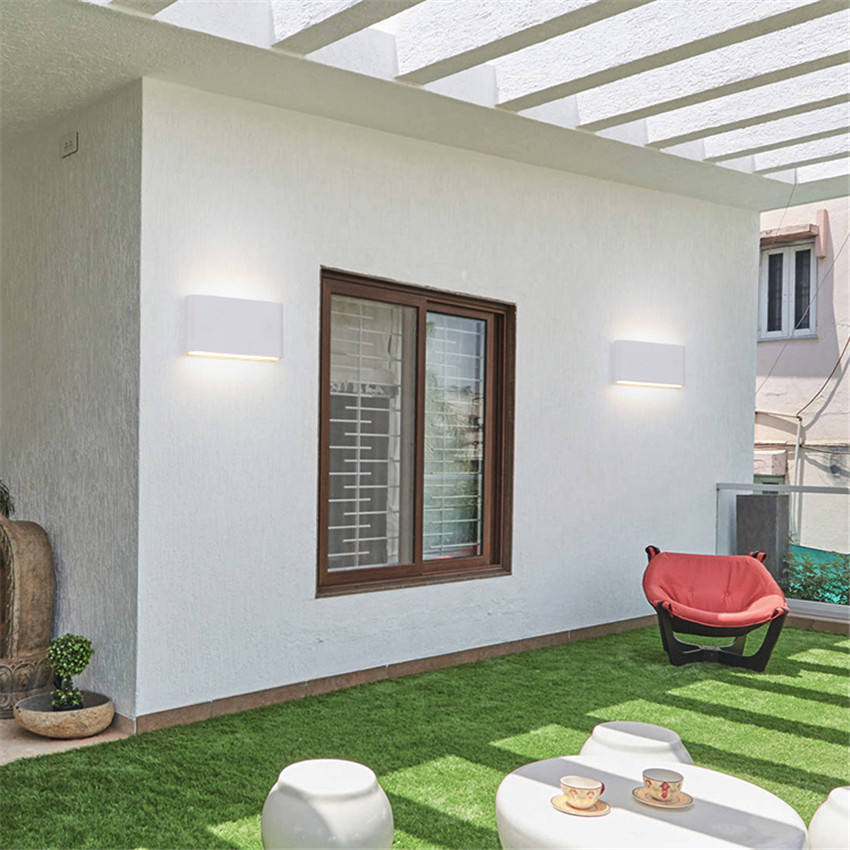  Buitenwandlampen Aluminium Tuingemonteerde Lantaarn Waterdichte Outdoor Led Wandverlichting Armatuur Zwart Straatglas