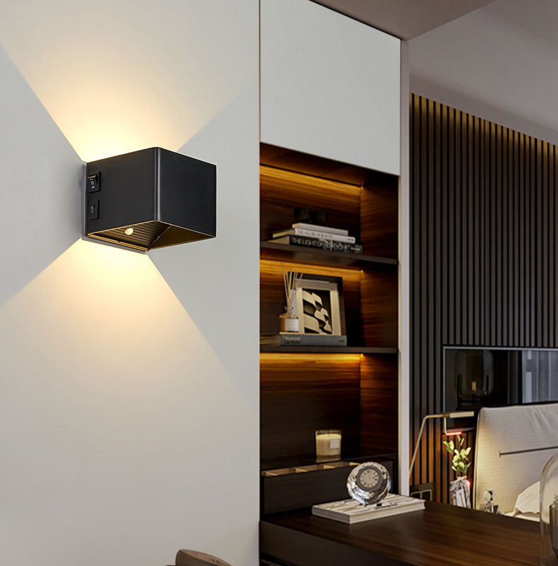 2023 Usb Oplaadbare Wandlampen Thuis Indoor Bewegingssensor Verlichting Slaapkamer Bedlampje Gang Stairway Decor Verlichting Wandlamp