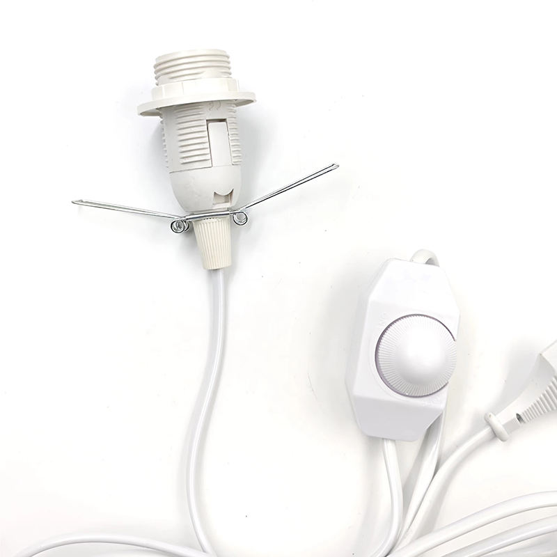 EU Plug Vintage Netsnoeren Lijn Schakelaar en E14 Lamp Licht Socket Twisted Wire Cord Lamp Houder Himalaya Zout Plug 301 Dimbaar