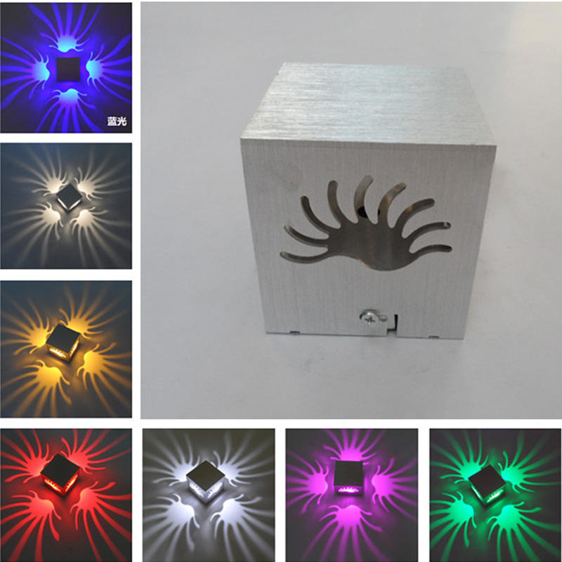 3W aluminium mooie RGB-wandlamp voor decoratie van kunstgalerijen balkonlamp veranda-verlichting