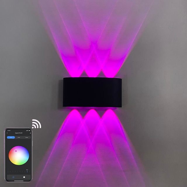 Modern Zwart Wit Shell 6/8W APP Verlichting Waterdichte Wandlamp Voor Tuindecoratie Met Fabrieksprijs Kamerverlichting