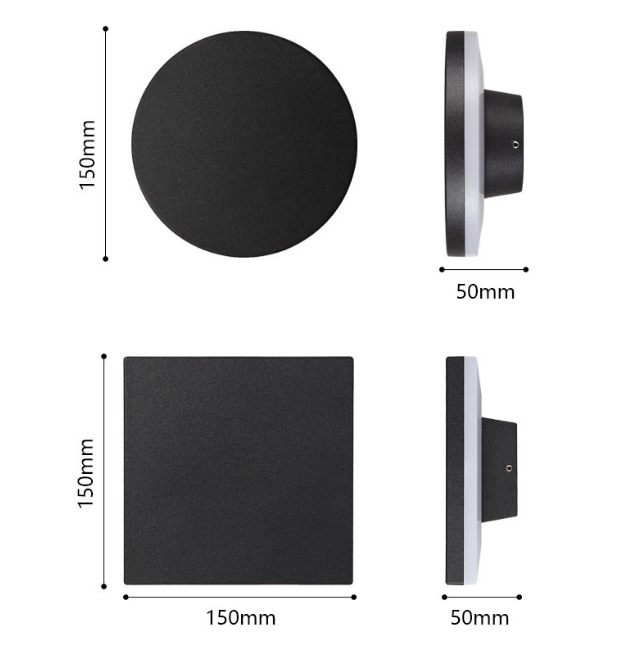 8W 12W 15W Moderne Led Licht Led Maan Lichten Ronde Of Vierkante Vorm Hoogwaardige Indoor nachtlampje Bedlampjes Indoor Wandkandelaar
