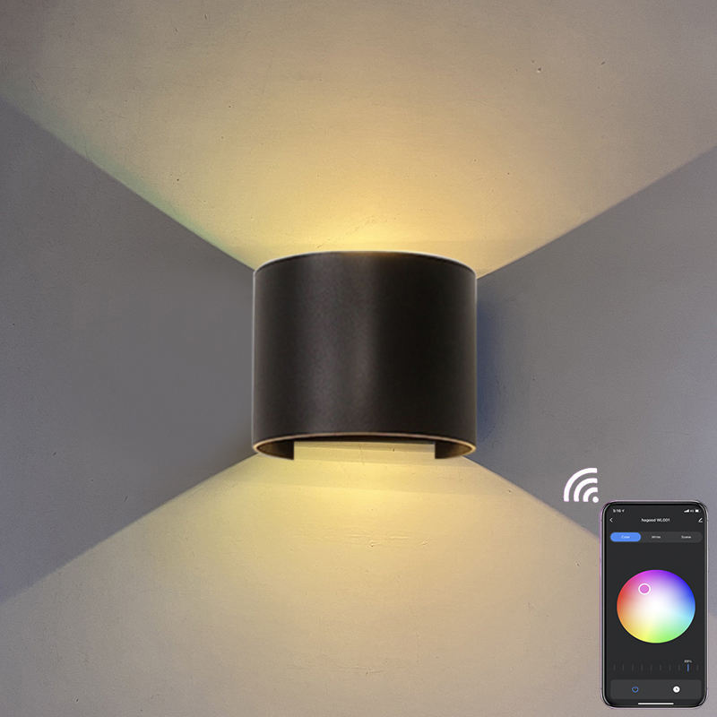 9W RGB TUYA APP controle LED wandkandelaar Waterdicht IP65 Veranda Tuin up en down Wandlamp Halfronde waterdichte wandlamp