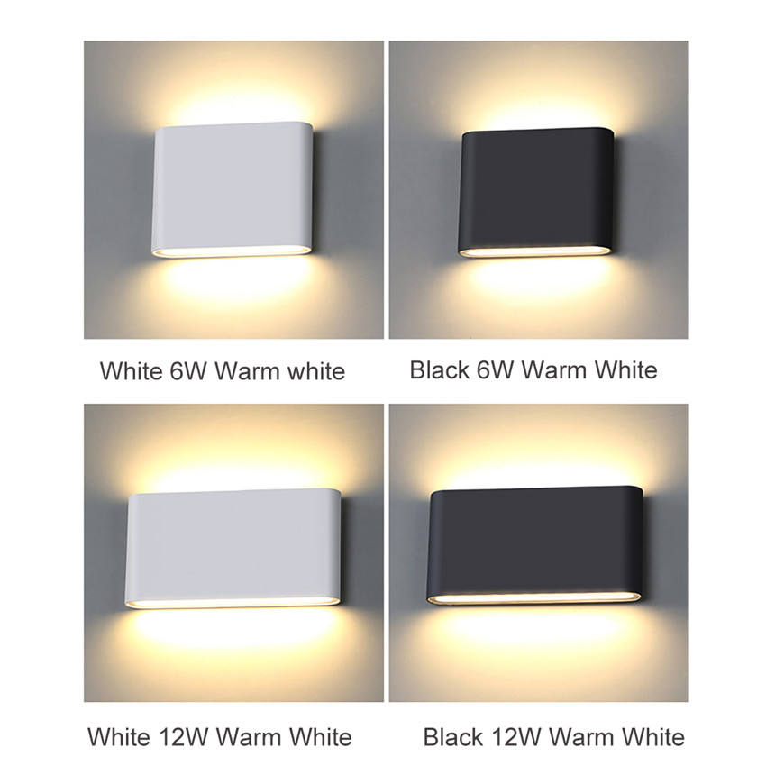 12W IP65 Buitenverlichting Moderne Wandlamp Binnen Waterdichte LED Wandlamp Woonkamer Licht vierkante led wandlamp