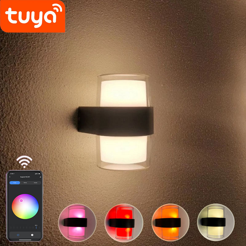 Tuya Smart App Control Waterdicht IP 65 LED Wandlamp kleurrijke waterdichte buitenwandlamp modern licht buiten