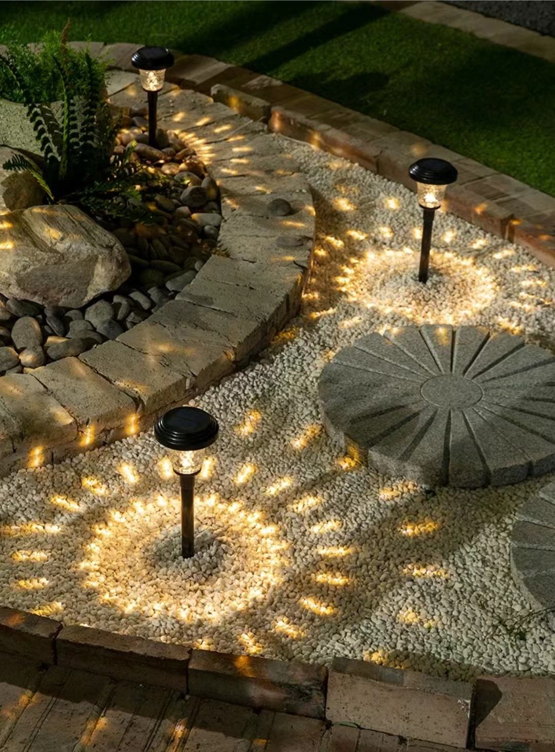 Solar gazon lamp glas licht tuin landschap decoratie geplaatst pad lamp monokristallijn polysilicium 600mah 1000MA batterij
