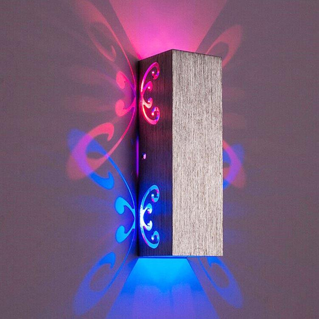 Hoogwaardige aluminium lamp 6W wandlamp voor binnen 2W vlinderwandlampen met afstandsbediening nachtlampje led Nachtkastje muur 