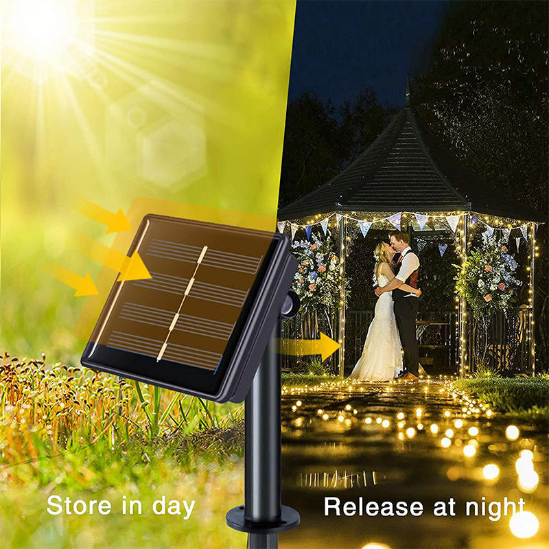 Solar String Kerstverlichting 200m Kerstverlichting Waterdichte Outdoor Guirlande Zonne-energie Lamp Kerst Voor Tuindecoratie.