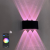 RGBW APP-bediening Boogvormige app-gestuurde buitenlampen Buiten Waterdicht op en neer LED Smart Wandlamp Aluminium Moderne wandkandelaar verlichting Wandlamp