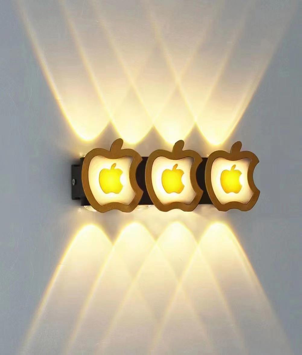 Nieuwe stijl gouden appel persoonlijkheid wandlamp eenvoudige led woonkamer achtergrond ronde wandlamp hotel hal gang verlichting