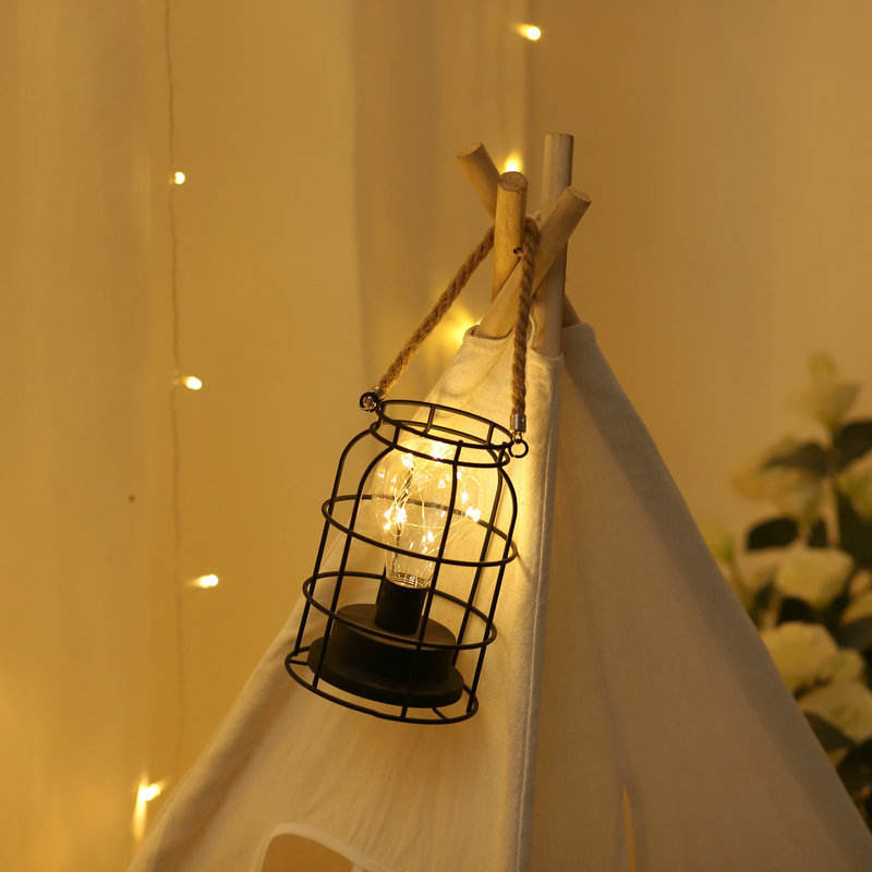 Retro Iron Art Tafellampen Voor Slaapkamer Woonkamer LED Bedlampje Bedlamp Nachtlampje Kerstdecoratie Licht