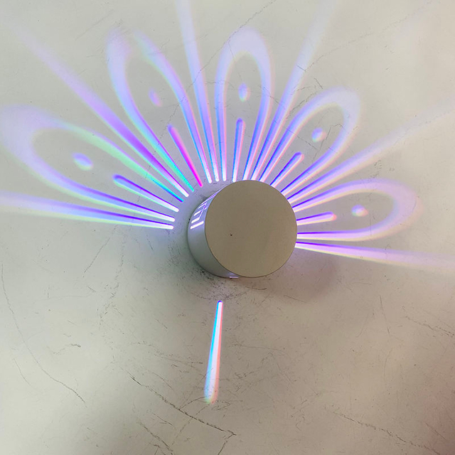 Creatieve Pauw Projectielamp Remote Touch RGB Kleurrijke Led Achtergrond Nachtlampje Dier Wandlamp Home Deco Voor Slaapkamer
