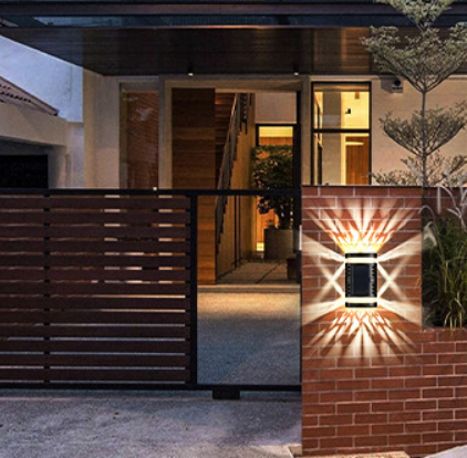 Solar wall wash lamp Zonne-buitenverlichting zonne-buiten wandlampen Tuin Decoratief Gazon Licht Waterdicht Binnenplaats Pad Landschap Zonne-tuin Gazon Licht China fabriek