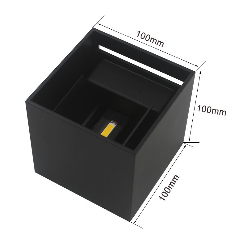 Verstelbare wandlamp nachtkastje aluminium wandlamp opbouw kubus LED tuin veranda licht waterdicht