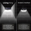 Solar buitenlamp met bewegingssensor Solar wandlamp 208 LED waterdichte tuinverlichting met sensor voor buiten