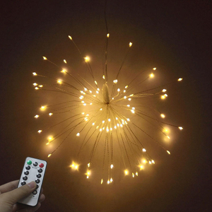 Outdoor vuurwerk koperdraad LED string 100leds waterdichte kerst fairy licht hangende decoratie verlichting aangedreven door batterij