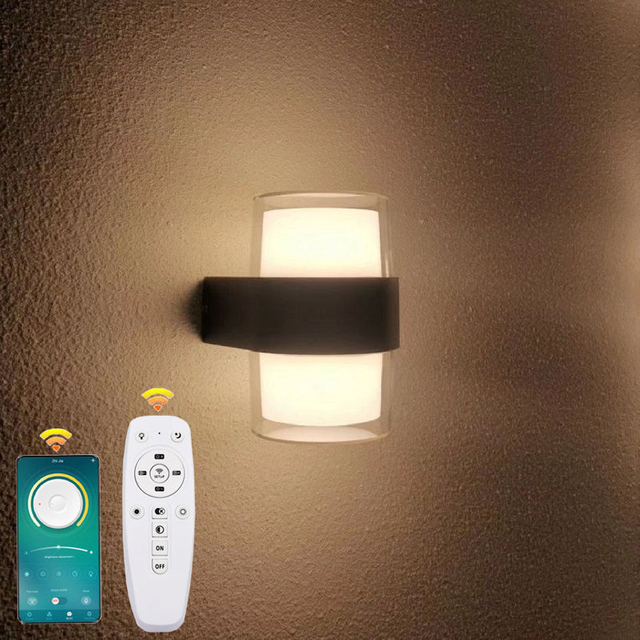 10 * 2W Verlichtingsarmaturen Wandmontage 2.4G LED Wandlamp Drie Kleurtemperatuur met Afstandsbediening Acryl Waterdichte Wandlamp