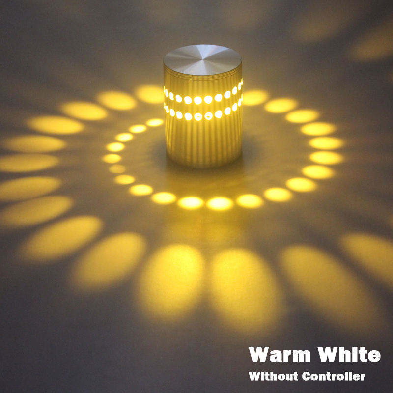 Best verkopende 3W AC85 ~ 265V aluminium wandmontage indoor decoratielamp RGB LED-nachtlampje met controller LED-wandlamp modern