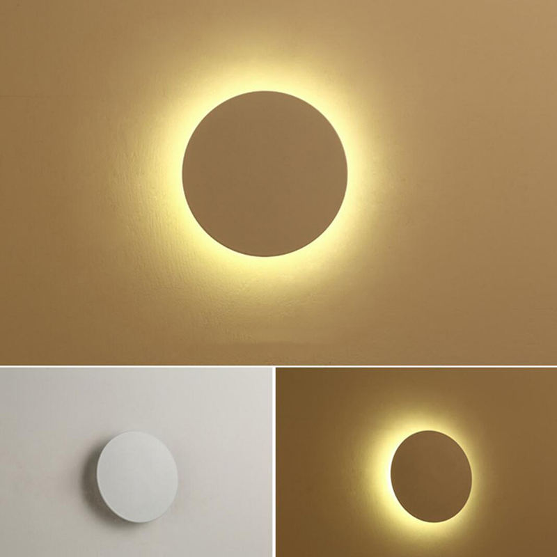LED Indoor Wandlamp Ronde Vorm Gangpad Licht Buitenmuur Balkon Gang Aluminium make-up licht kleine bedlampjes