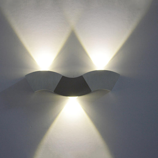 6W LED wandlampen binnen Up en Down wandlamp binnenverlichting led van aluminium Hallamp wandverlichting zilver koel wit