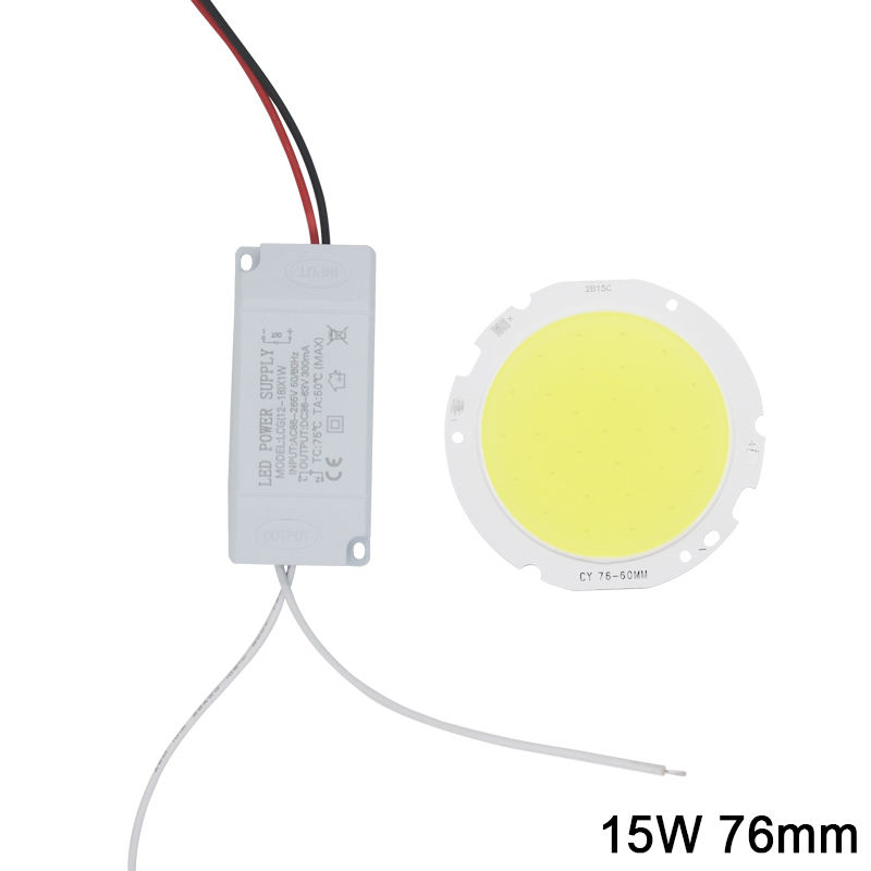 1 set 3W 5W 7W 10W 12W 15W 20W 25W 30W COB led chip board panel voor led spotlight lamp + Plastic Shell LED voeding driver