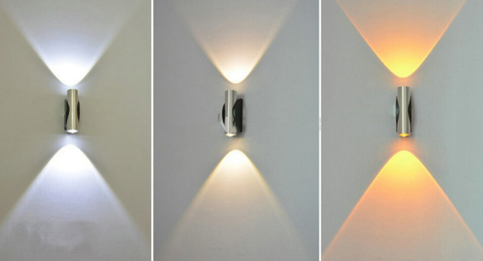 Decoratieve ledlamp moderne korte rechte wandlamp en restaurant binnenverlichting wandkandelaar up en down wandlamp