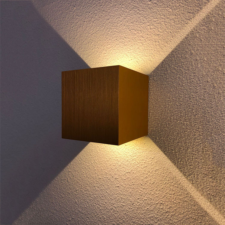 Up and Down wandlamp 12W waterdicht buiten tuin Ip65 led licht geborsteld goud zilver grijs