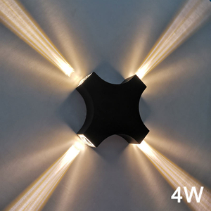 4W Dwarsbalk nachtlampje nachtlampje Industriële decoratie RGB led wandlamp tuin badkamer IP65 up down lights