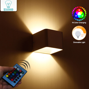 Hoogwaardige 3W kubus led-wandlamp met RGB-afstandsbediening voor woonkamerverlichting binnenshuis