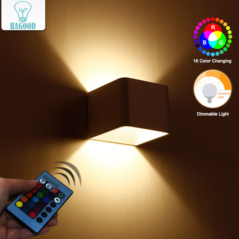 Hoogwaardige 3W kubus led-wandlamp met RGB-afstandsbediening voor woonkamerverlichting binnenshuis