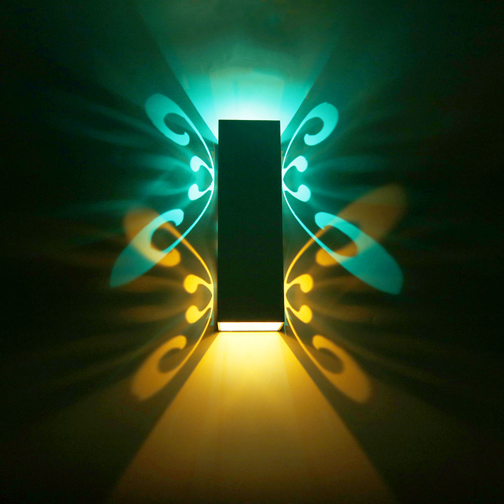 6W Moderne LED Wandlamp Up Down Lighting Cube Blaker Lamp Armatuur Wandmontage Indoor Vlinder Verlichting Decoratie