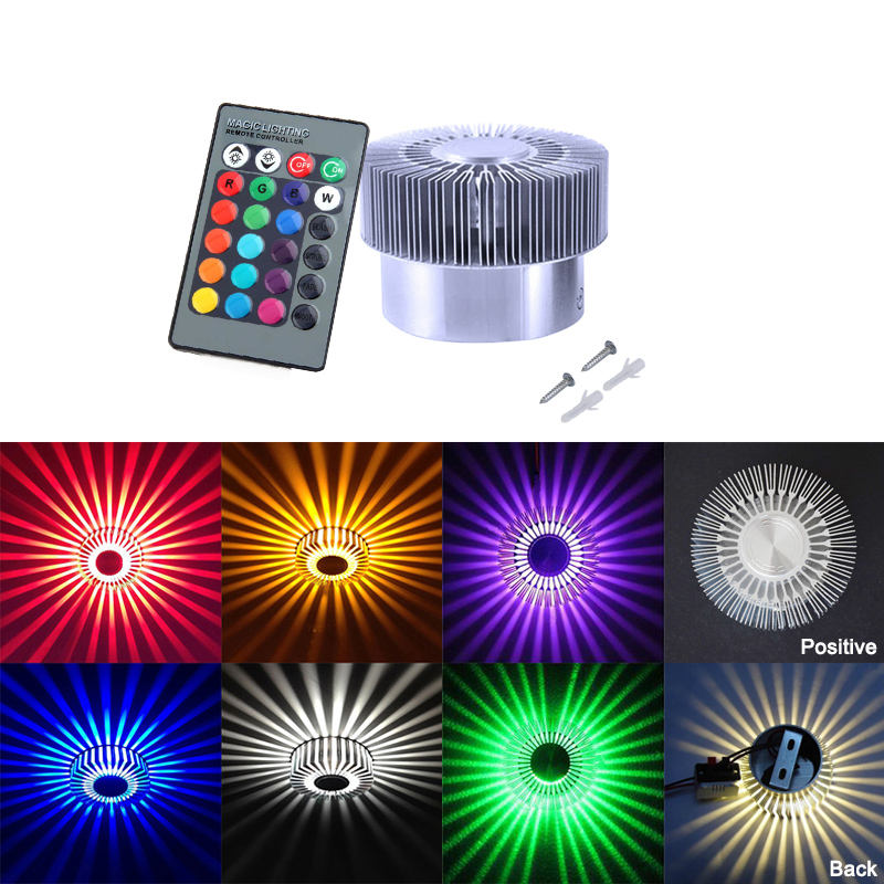 3W Zonnebloem Wandlamp Embed RGB met Controller voor Indoor Hotel Decorate Wandlamp