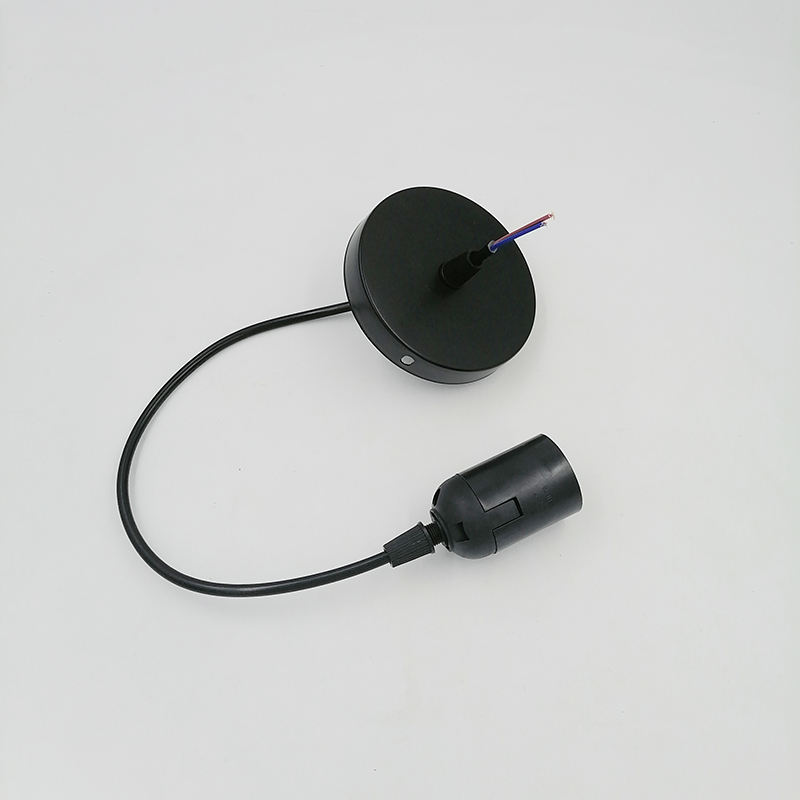 Europese norm E27 metalen lamphouder montage E27 ijzeren lamphouder gekleurd gevlochten draad E27 Plafondlamp houder kit
