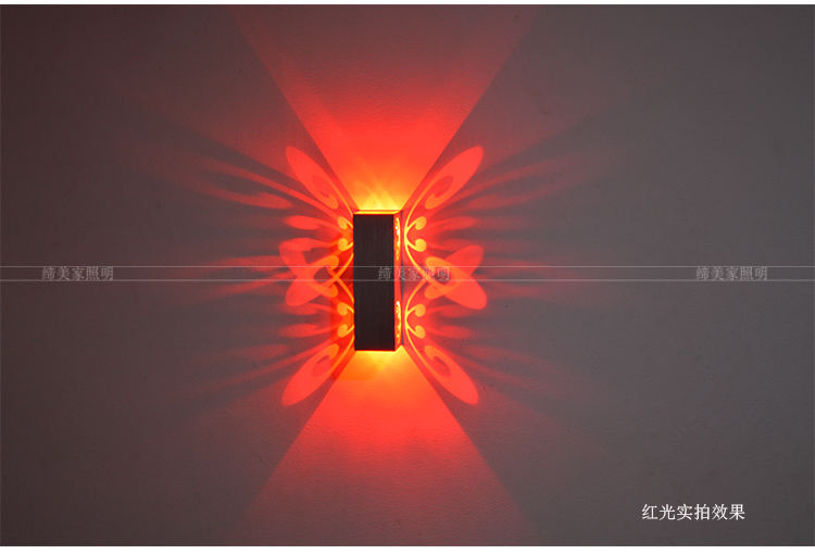 2023 Nieuwe Collectie 6W Dubbele Vlinder Aluminium Led Wandkandelaar voor Interieur Wandlampen Schoonheidskamer Bloem Achtergrond Nachtlampje